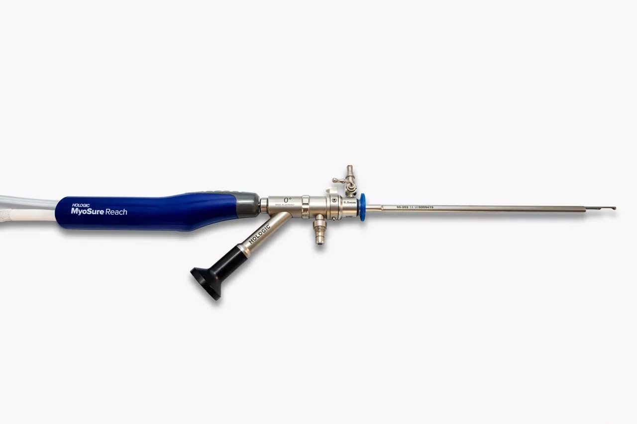 Hologic MyoSure Reach tissue removal device with an Omni Hysteroscope